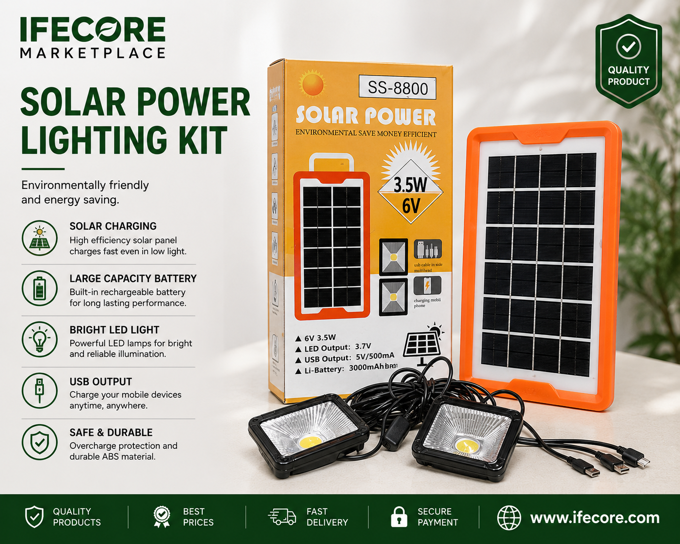 Solar lights with panel