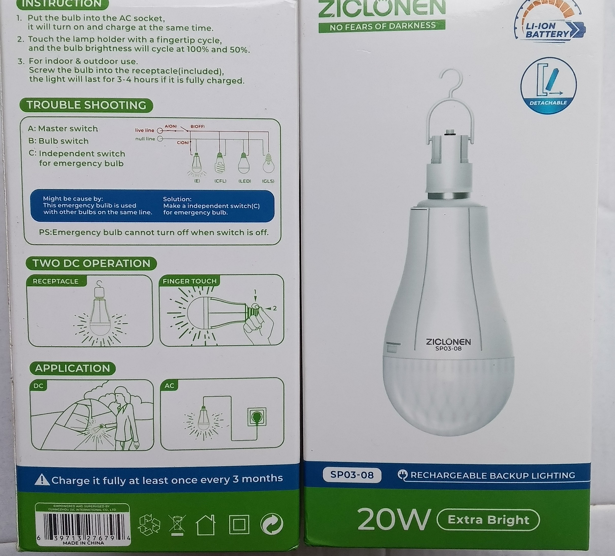 Rechargeable bulb
