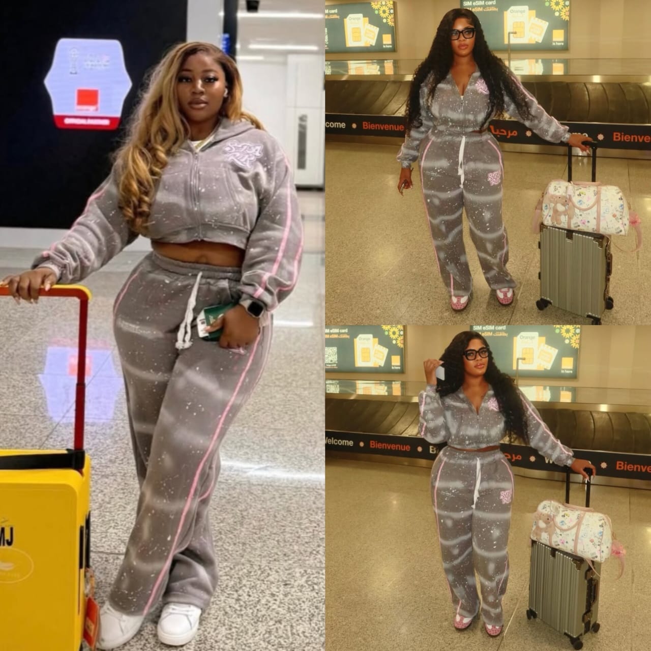 Two piece trouser with long sleeve top