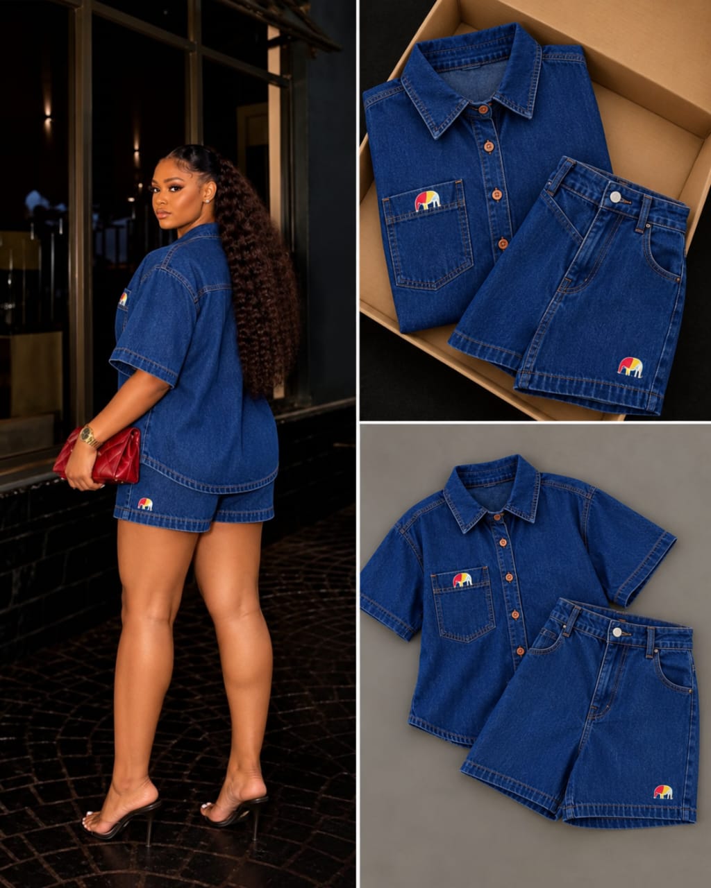 Jeans shirt with short..