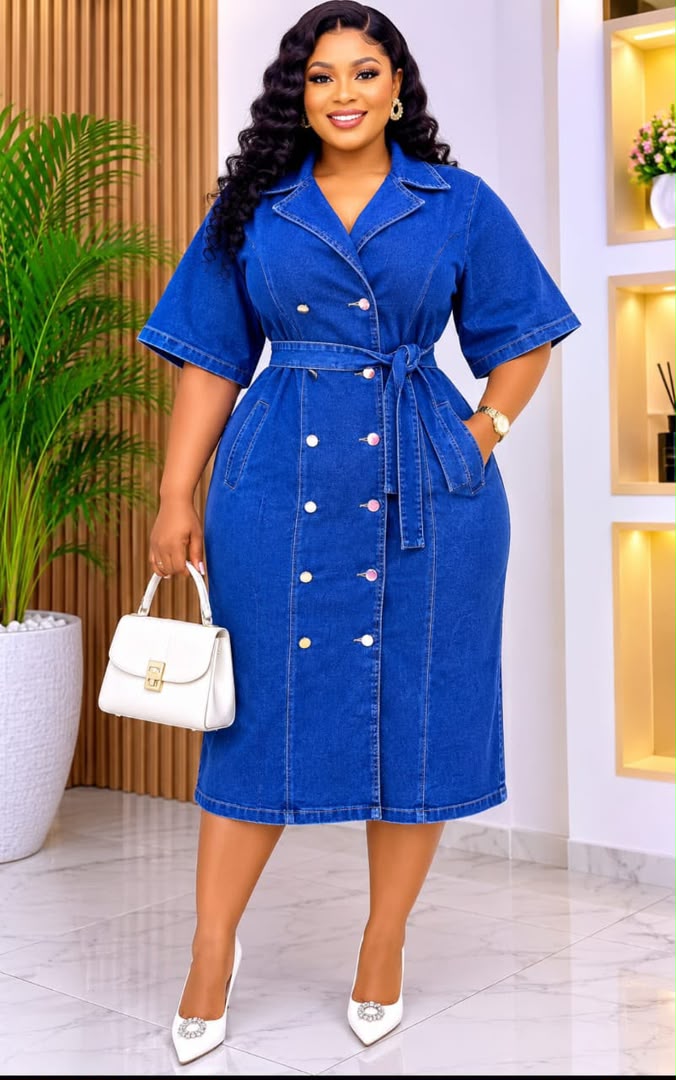 Denim gown comes with the belt
